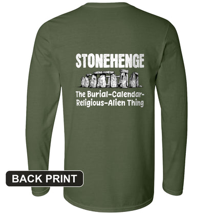 Stonehenge Burial Thing Back Print Long Sleeve T-Shirt