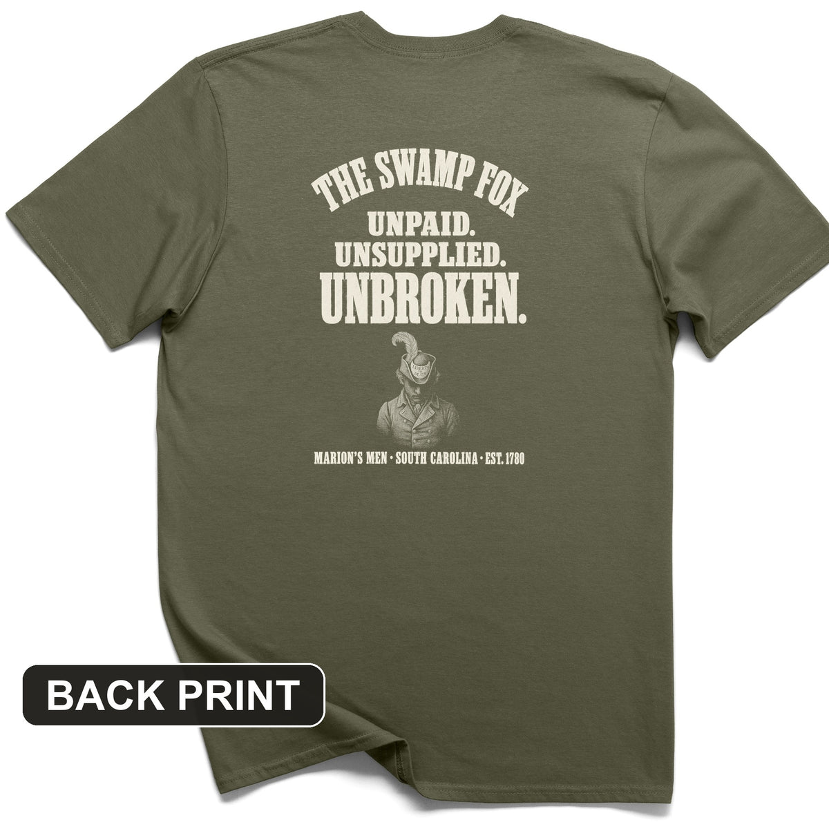 Swamp Fox Unbroken Back Print T-Shirt