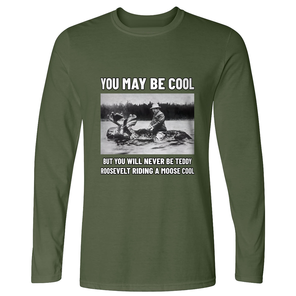 Teddy Riding Moose Long Sleeve T-Shirt