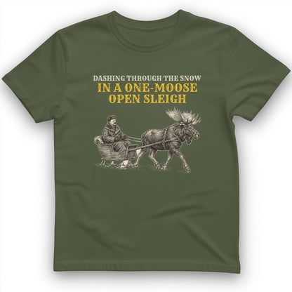 Teddy Roosevelt One Moose Open Sleigh T-Shirt