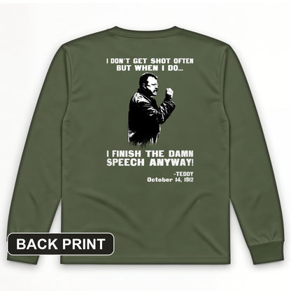 Teddy Speech Back Print Long Sleeve T-Shirt