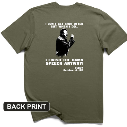 Teddy Speech Back Print T-Shirt