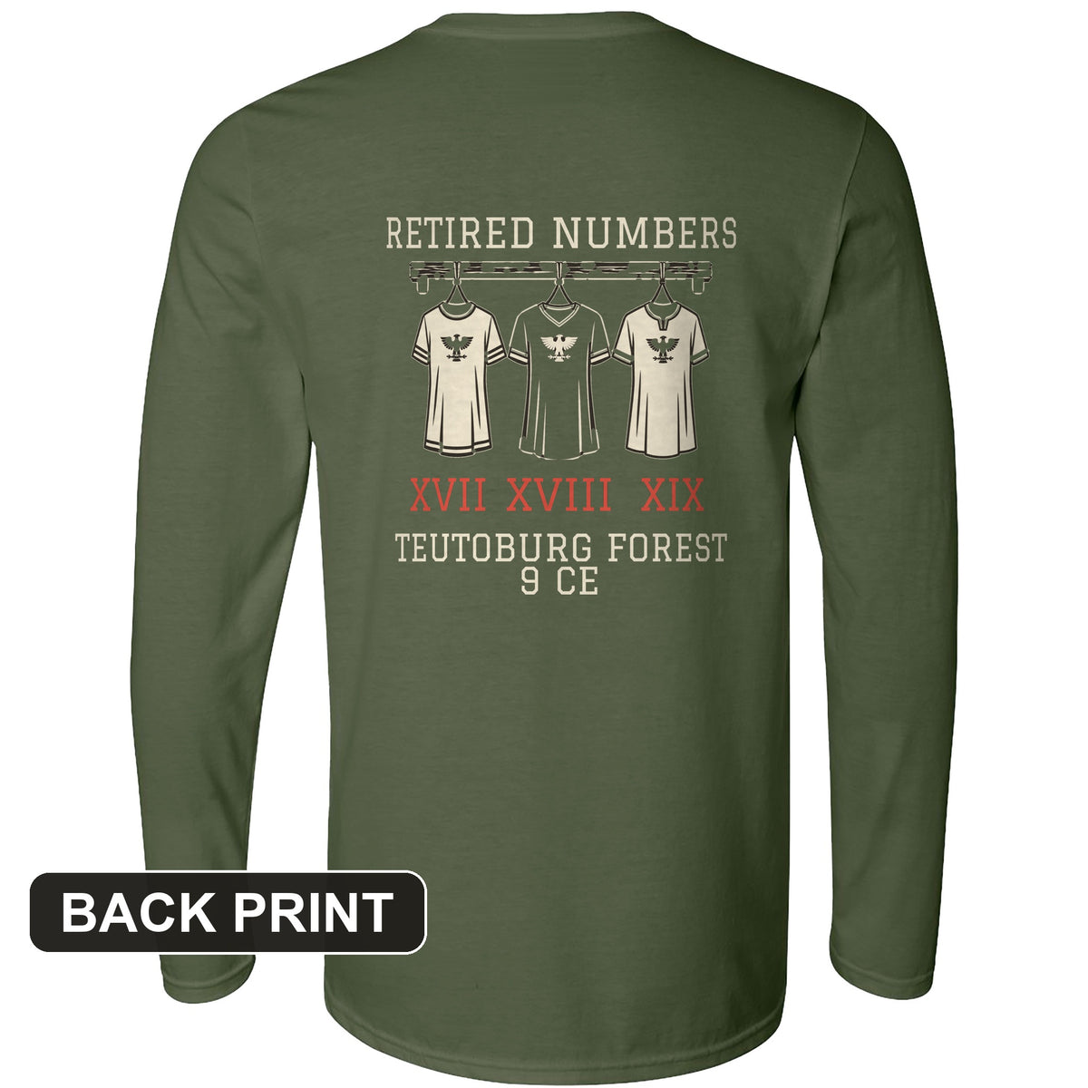 Teutoburg Retired Numbers Back Print Long Sleeve T-Shirt