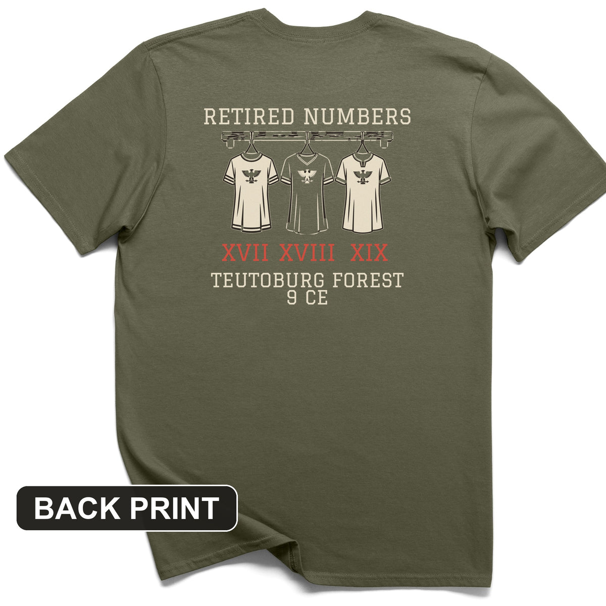 Teutoburg Retired Numbers Back Print T-Shirt
