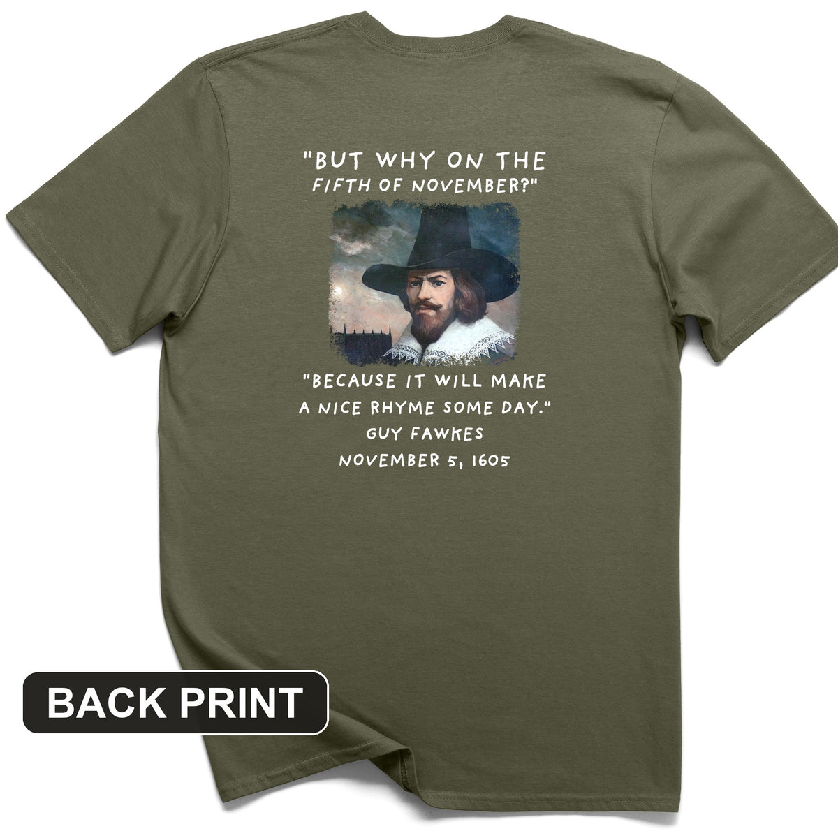 The 5th Of November Back Print T-Shirt