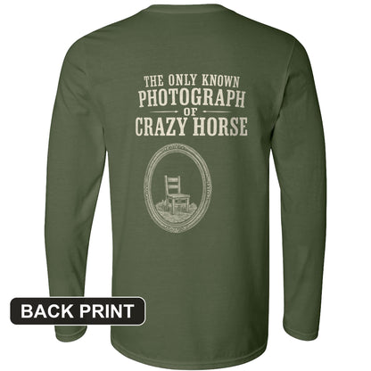 The Only Known Photograph of Crazy Horse Back Print Long Sleeve T-Shirt