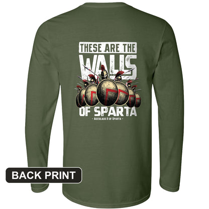 The Walls Of Sparta Back Print Long Sleeve T-Shirt