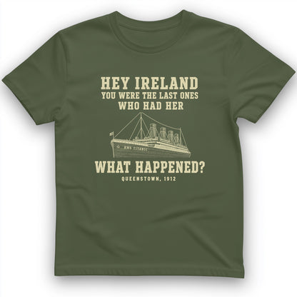 Titanic "What Happened" Queenstown 1912 T-Shirt