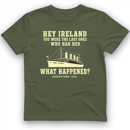 Titanic “What Happened” Queenstown 1912 T-Shirt