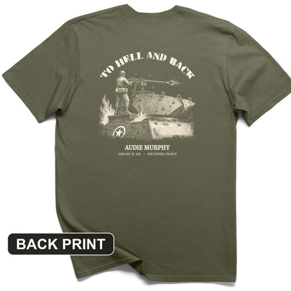 To Hell And Back - Audie Murphy Back Print T-Shirt