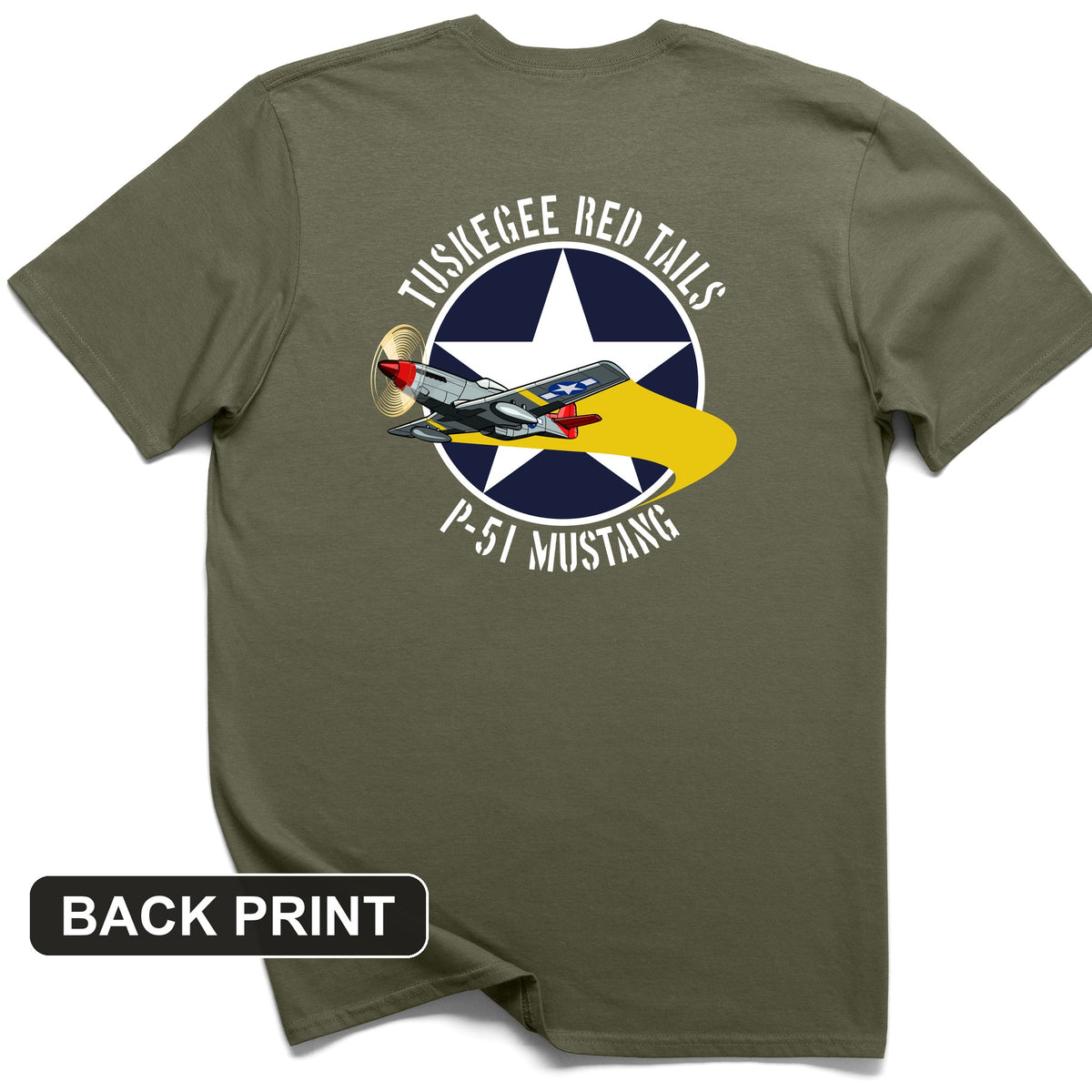 Tuskegee Red Tails Back Print T-Shirt