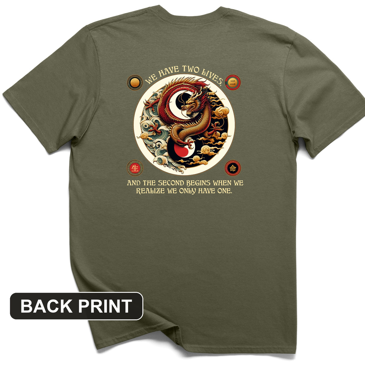 Two Lives Back Print T-Shirt