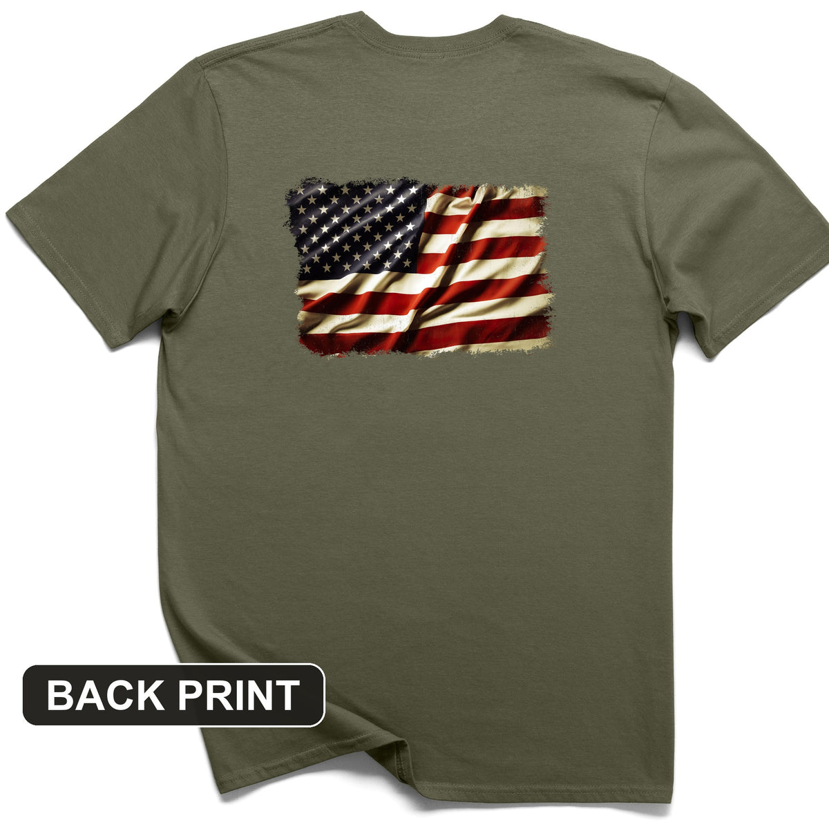 USA Flag Back Print T-Shirt