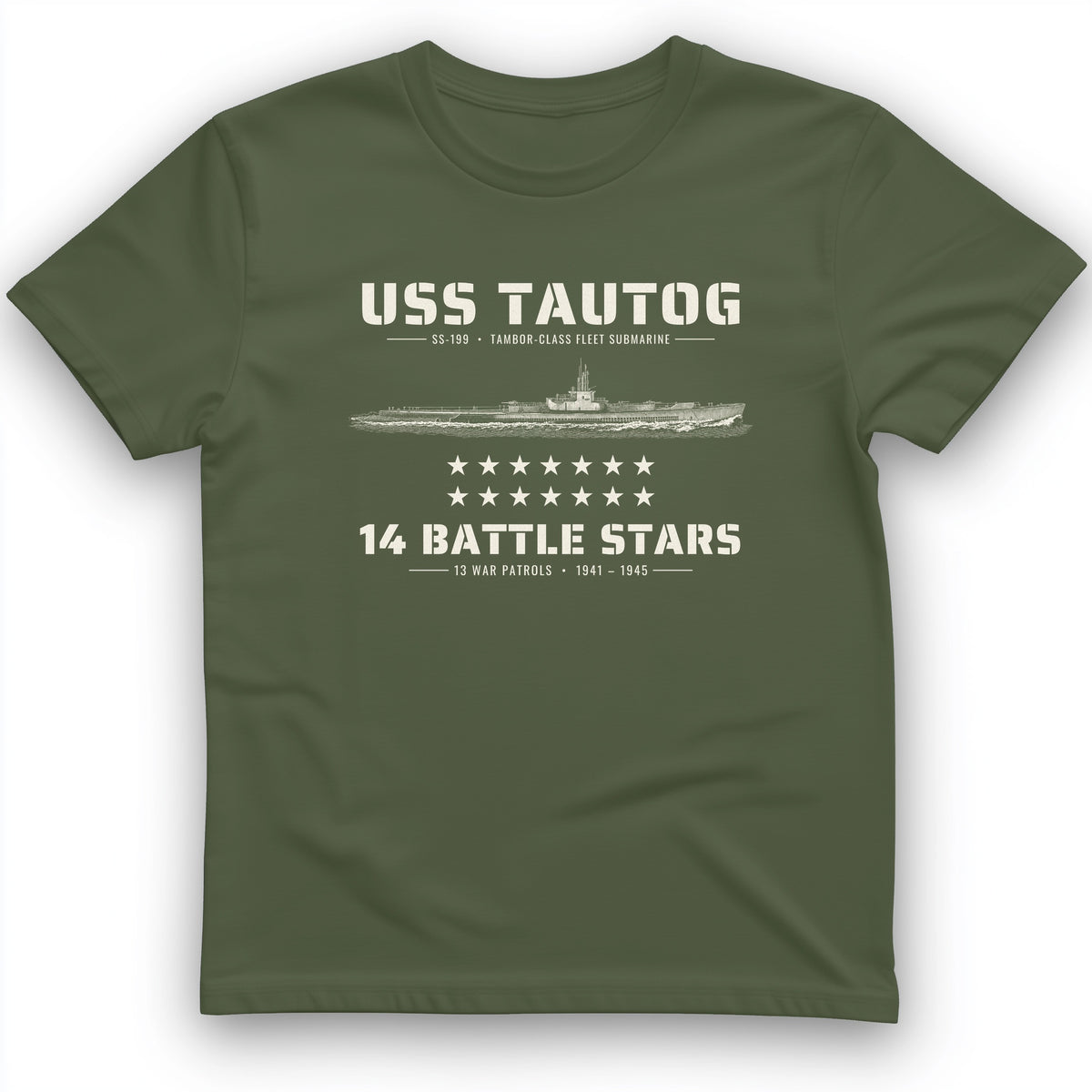 USS Tautog 14 Battle Stars T-Shirt