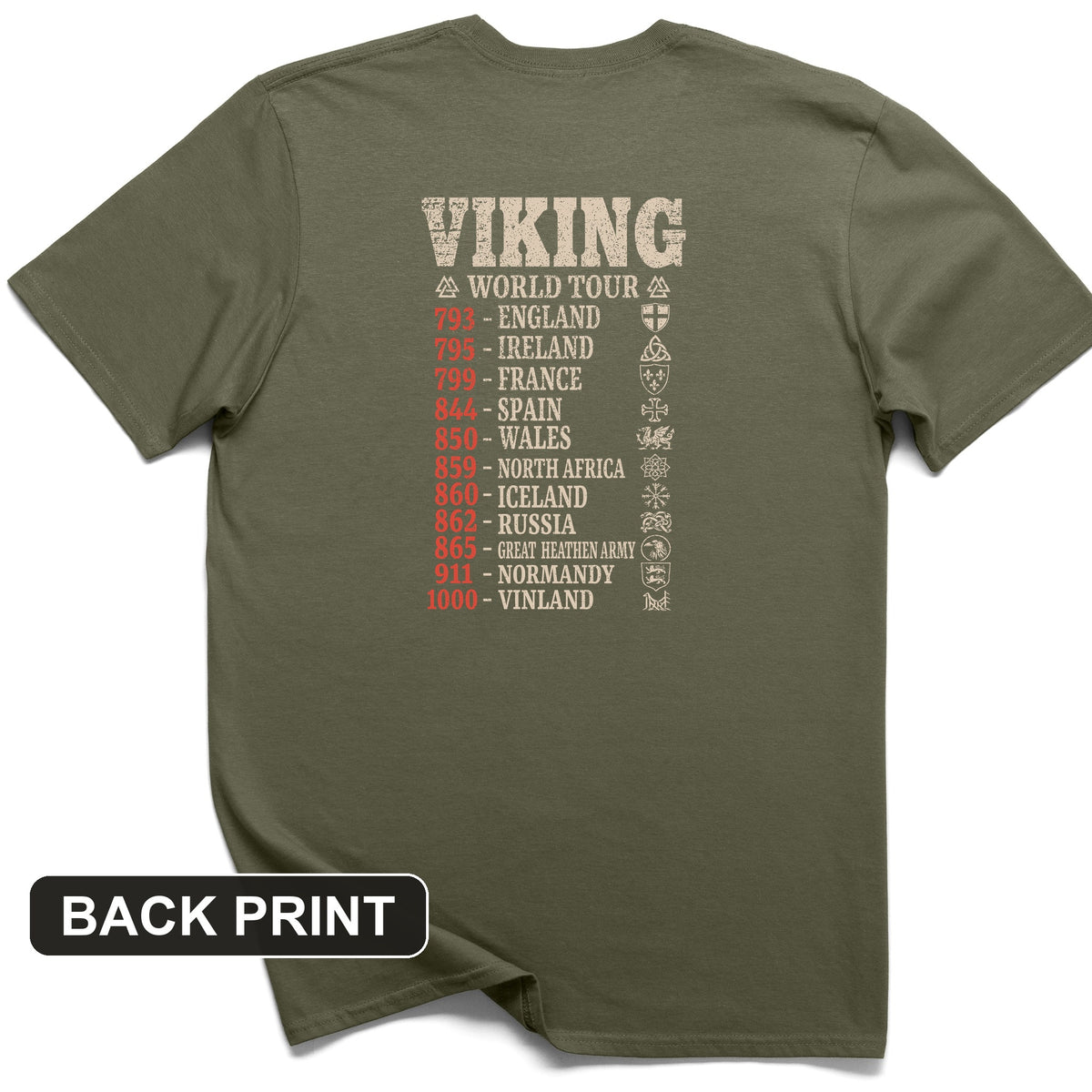 Viking World Tour Back Print T-Shirt