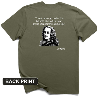 Voltaire Absurdities Back Print T-Shirt