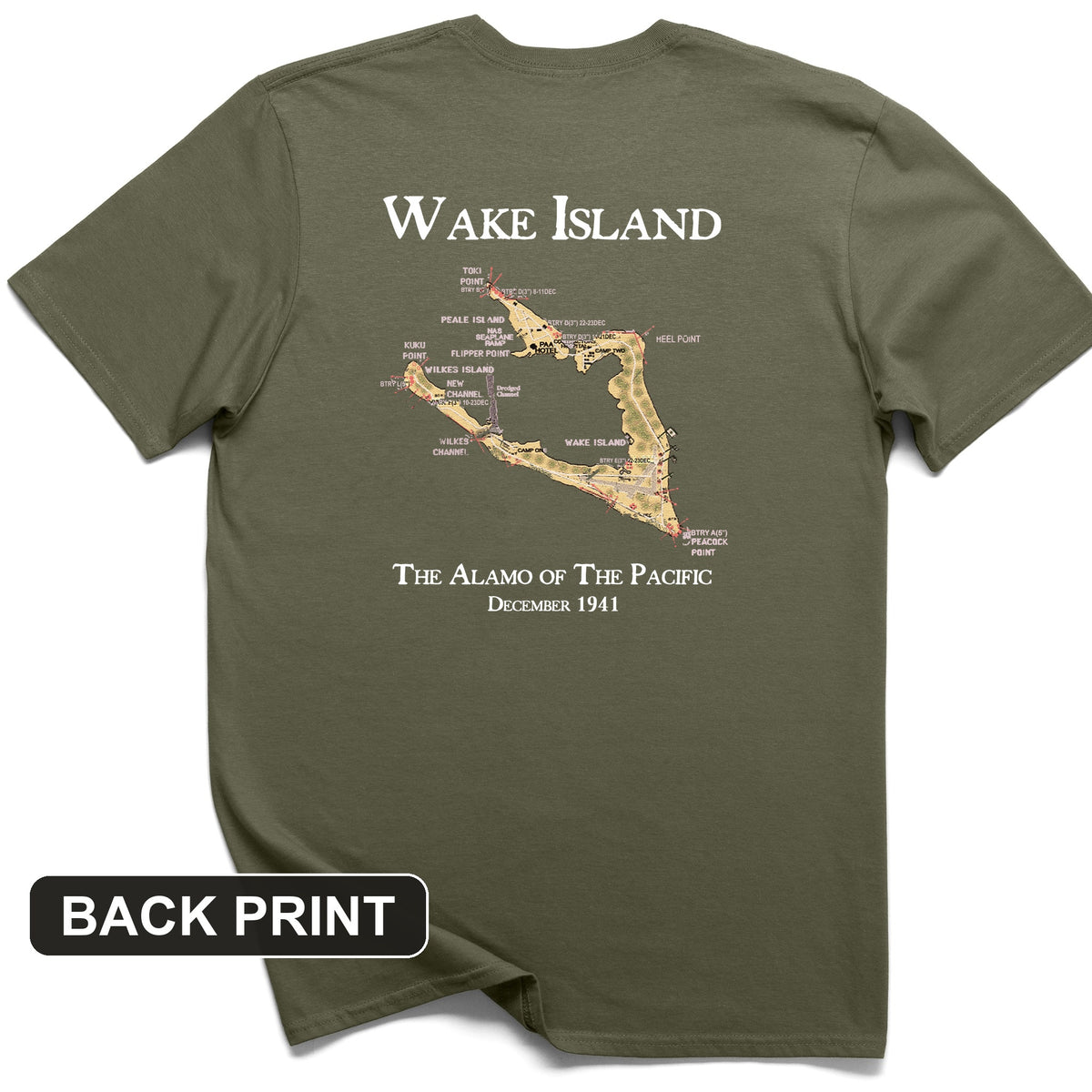 Wake Island Back Print T-Shirt