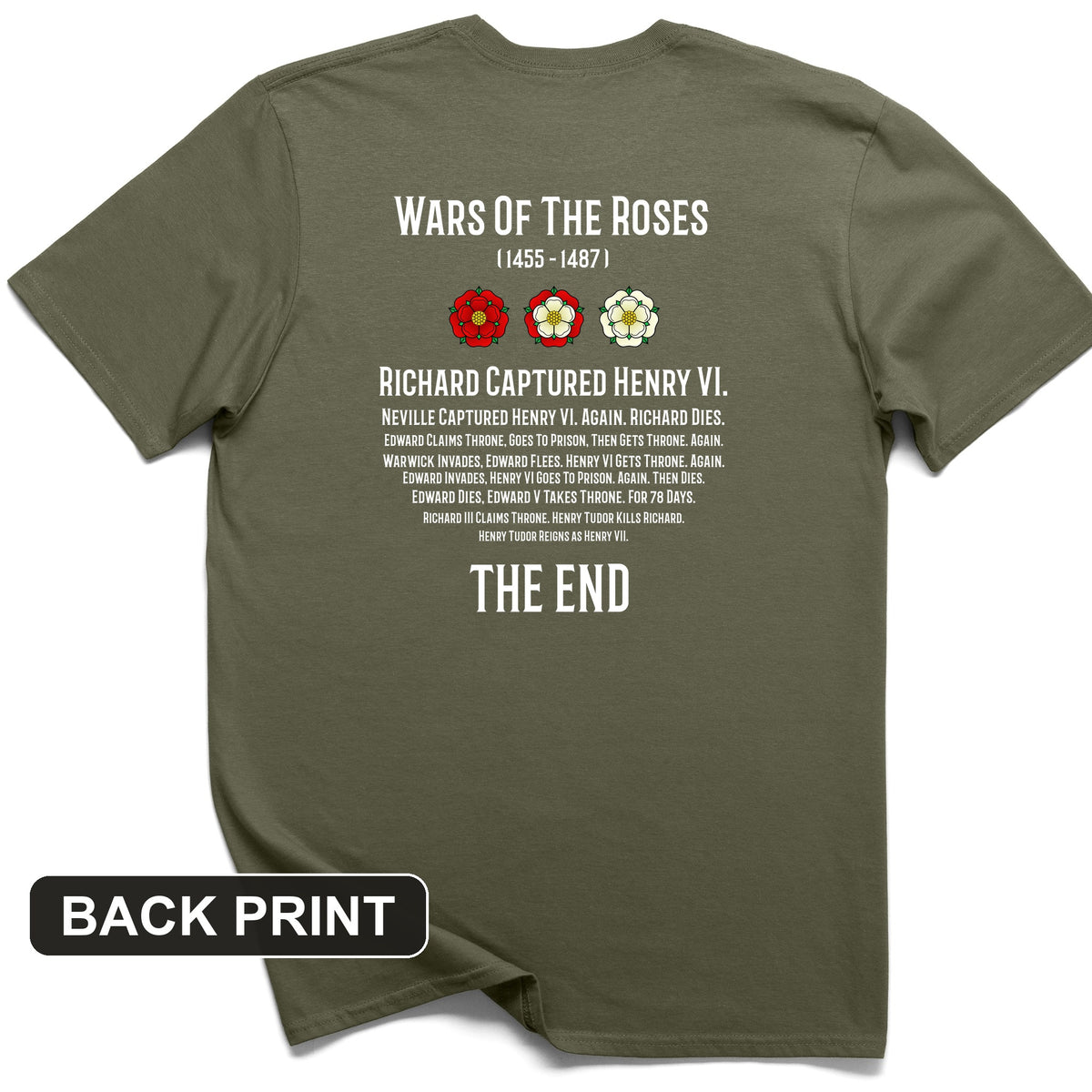 Wars Of The Roses Back Print T-Shirt