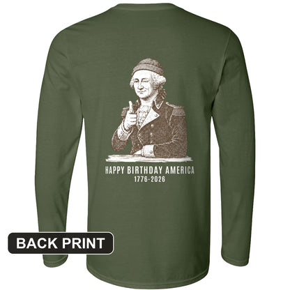Washington Beanie Back Print Long Sleeve T-Shirt