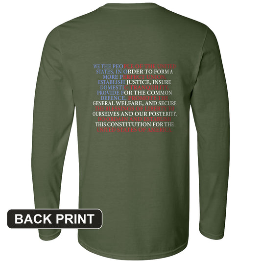 We The People Flag Back Print Long Sleeve T-Shirt