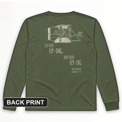 Wright Brothers Back Print Long Sleeve T-Shirt