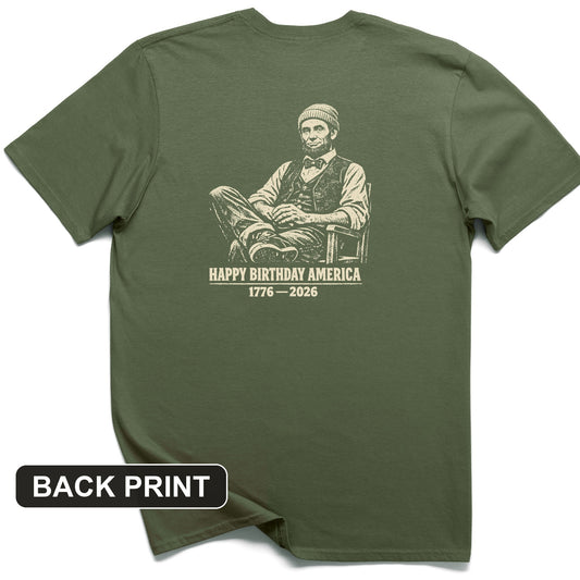 Abe Beanie Back Print T-Shirt