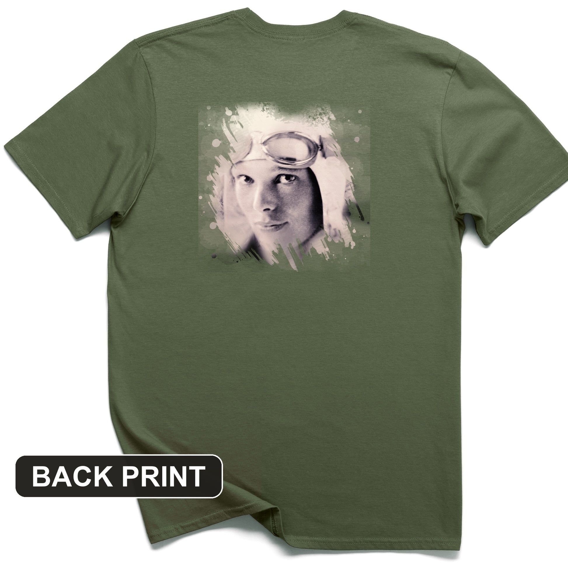 Amelia Earhart in Color Back Print T-Shirt