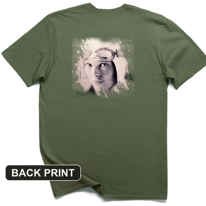 Amelia Earhart in Color Back Print T-Shirt