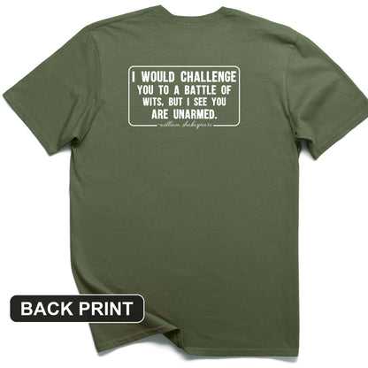 Battle of Wits Back Print T-Shirt