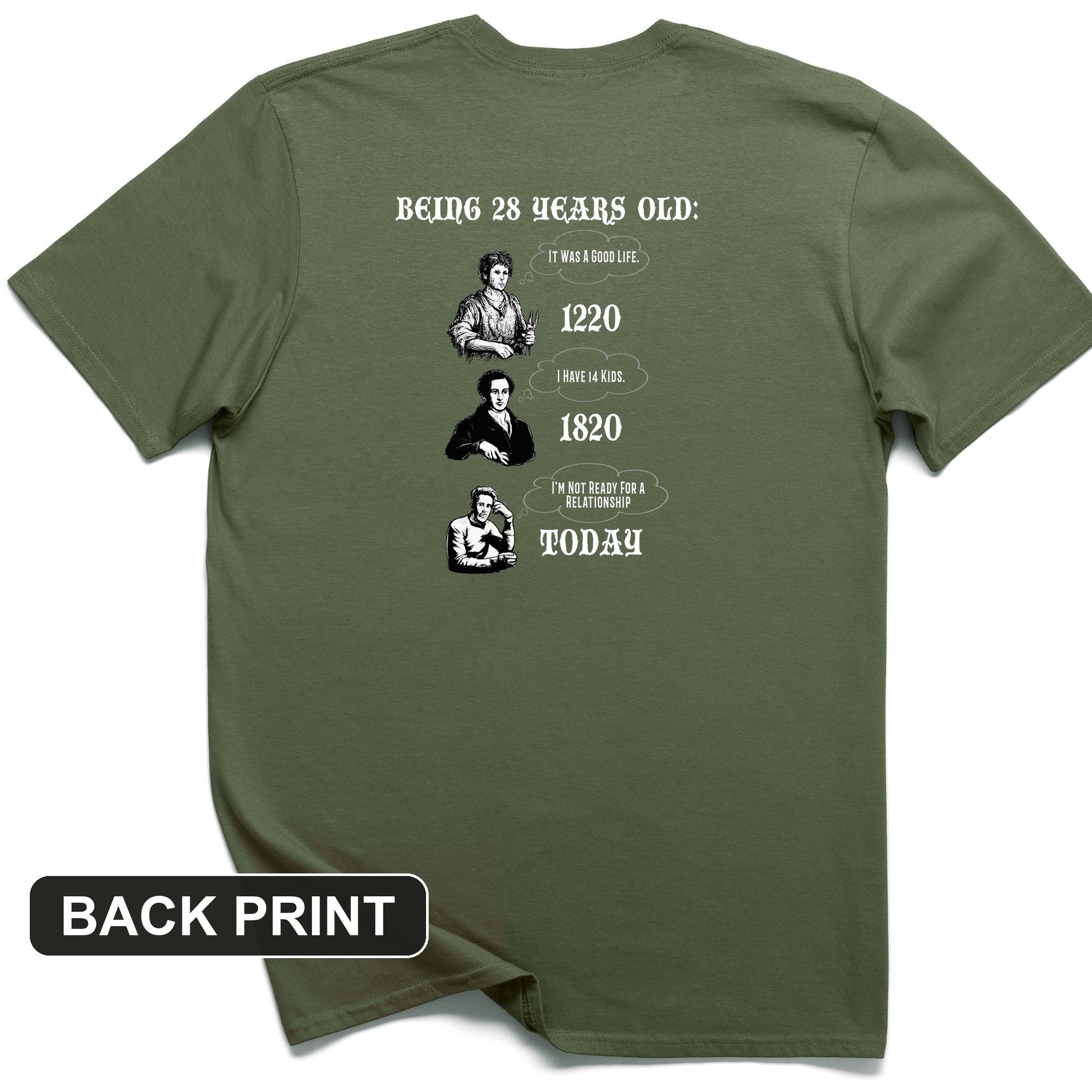 Being 28 Today Back Print T-Shirt