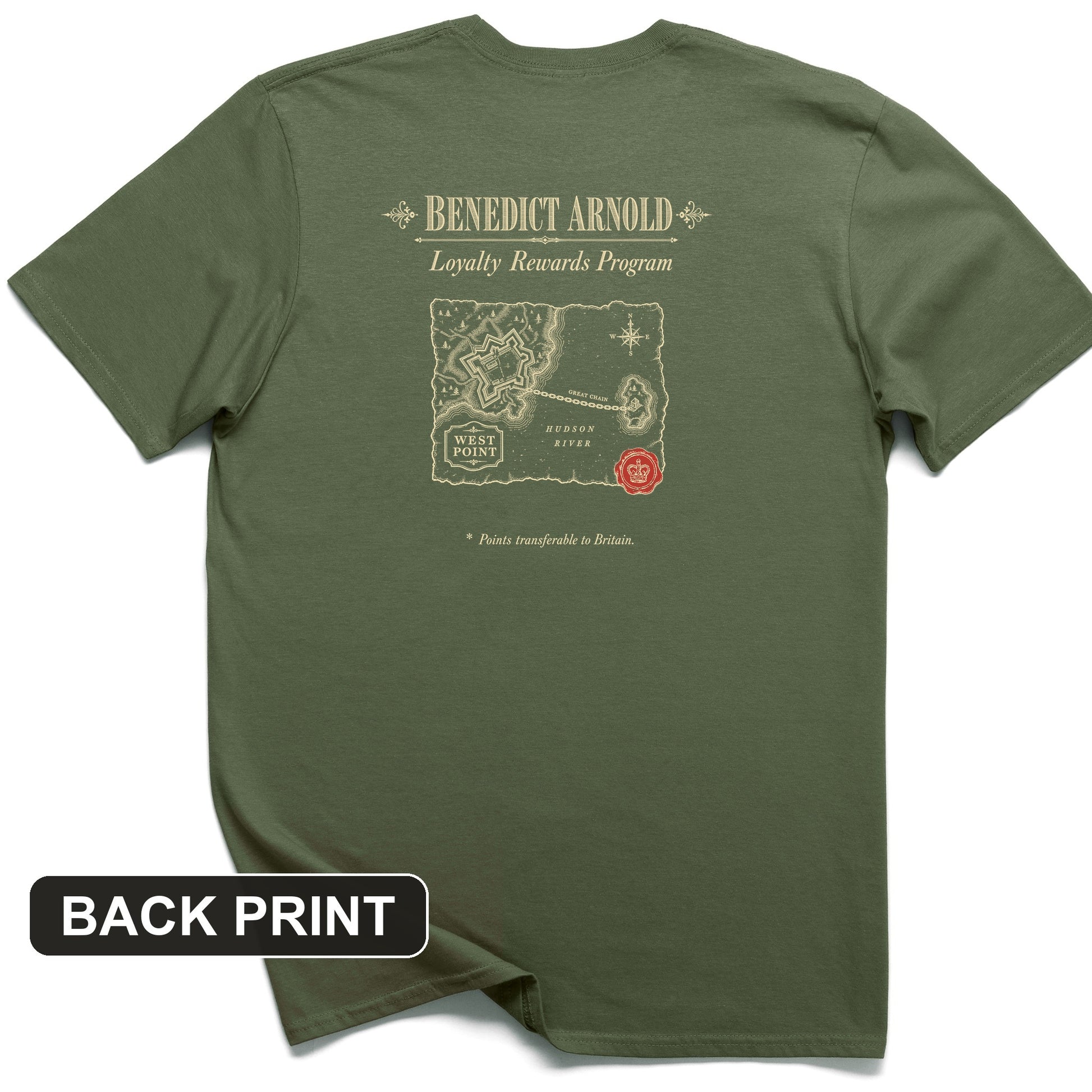 Benedict Arnold Loyalty Rewards Program Back Print T-Shirt