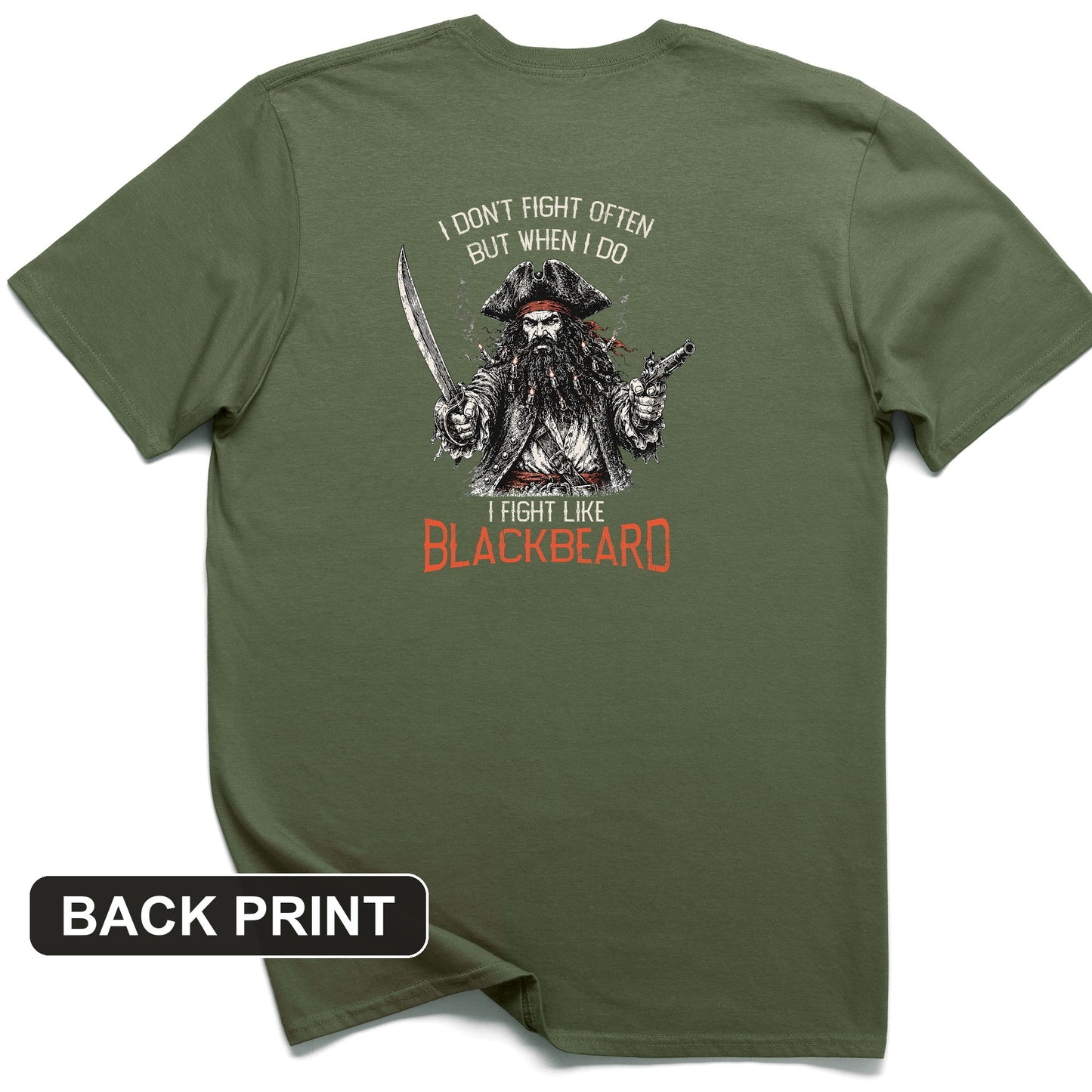 Blackbeard Back Print T-Shirt