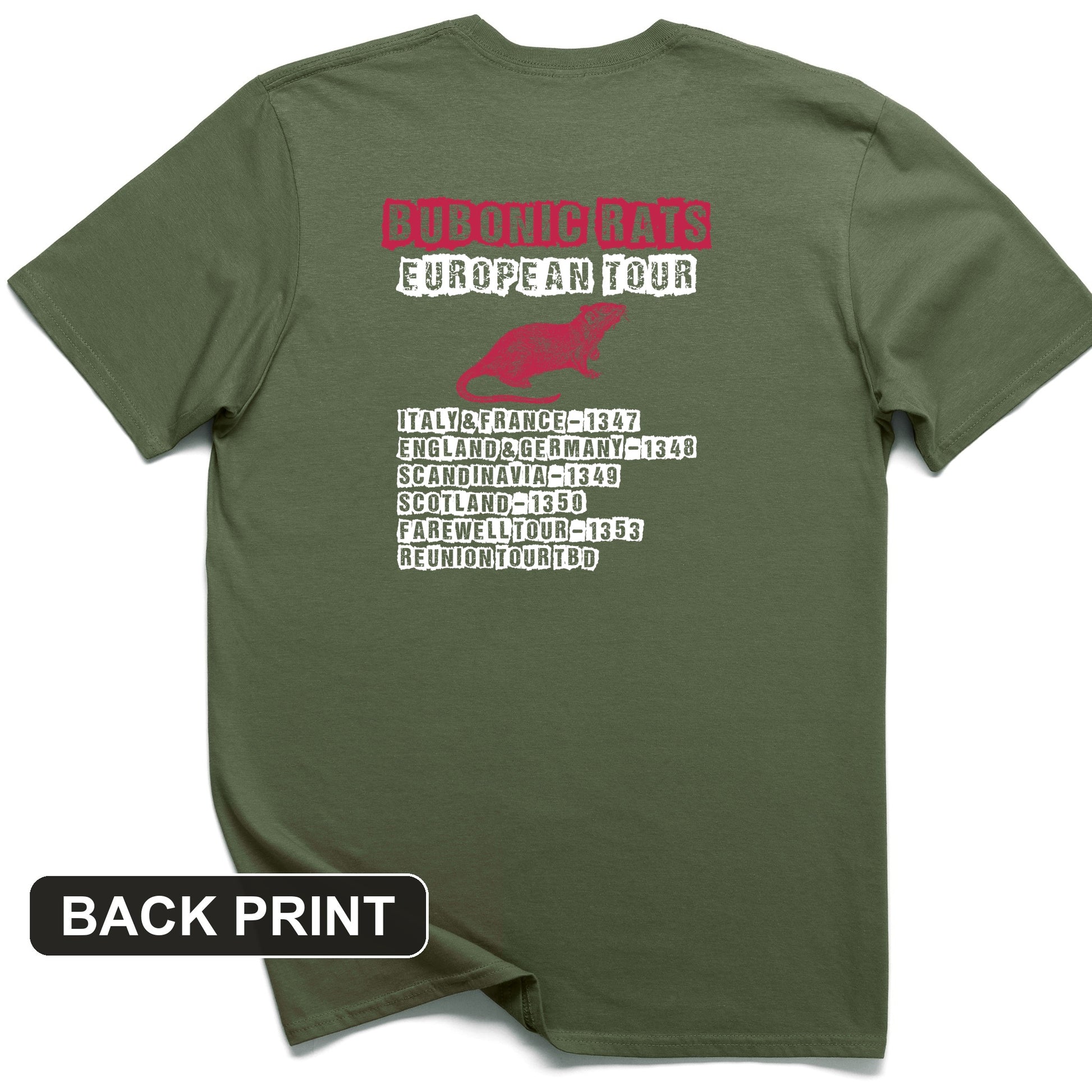 Bubonic Rats World Tour Back Print T-Shirt