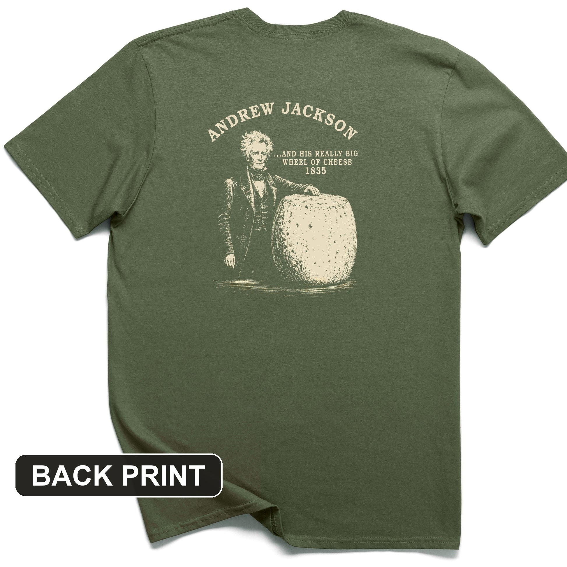 Cheese Wheel Back Print T-Shirt