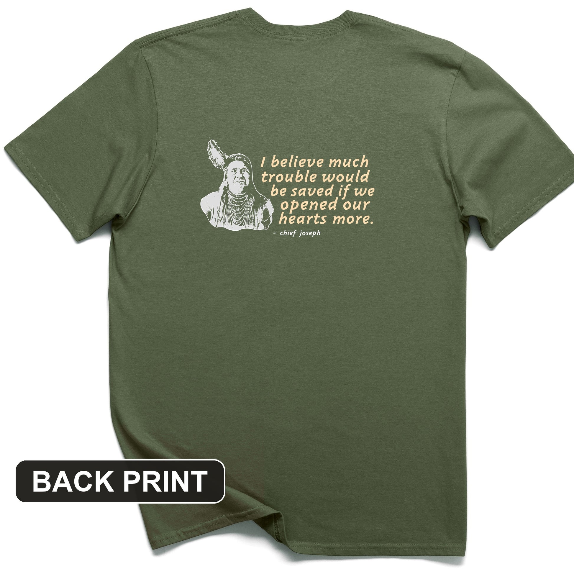 Chief Joseph Open Hearts Back Print T-Shirt
