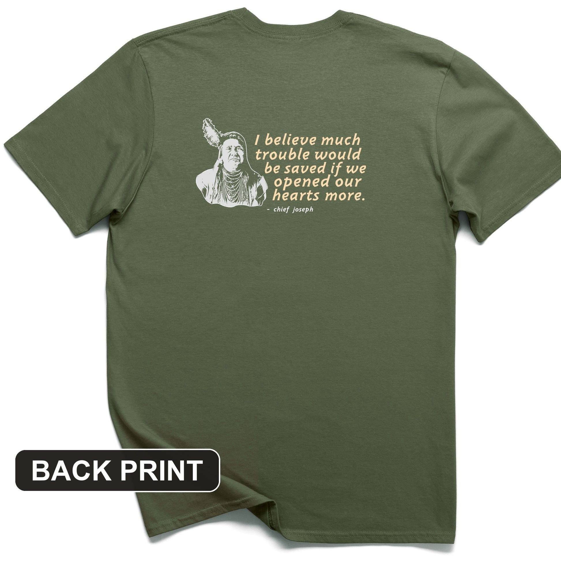 Chief Joseph Open Hearts Back Print T-Shirt