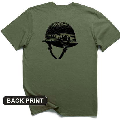 D-Day Helmet Back Print T-Shirt