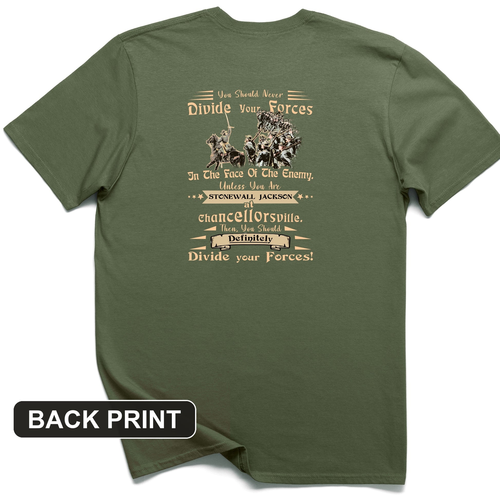 Dividing Forces Back Print T-Shirt