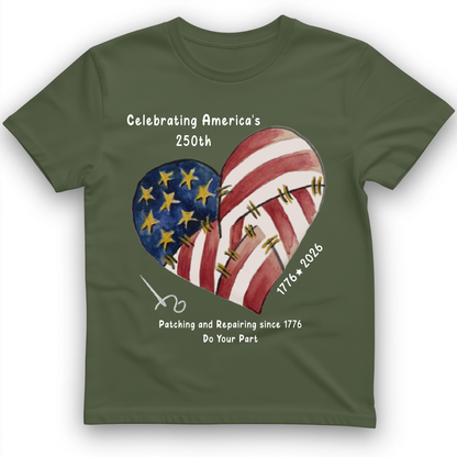 250th Heart T-Shirt Military Green / S