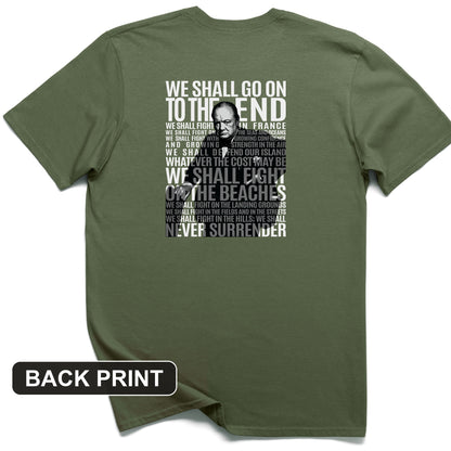 Fight On The Seas And Beaches Back Print T-Shirt