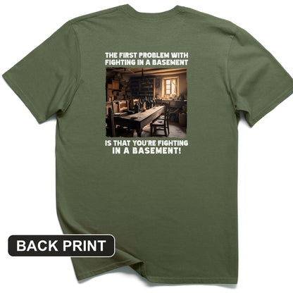 Fighting In A Basement Back Print T-Shirt