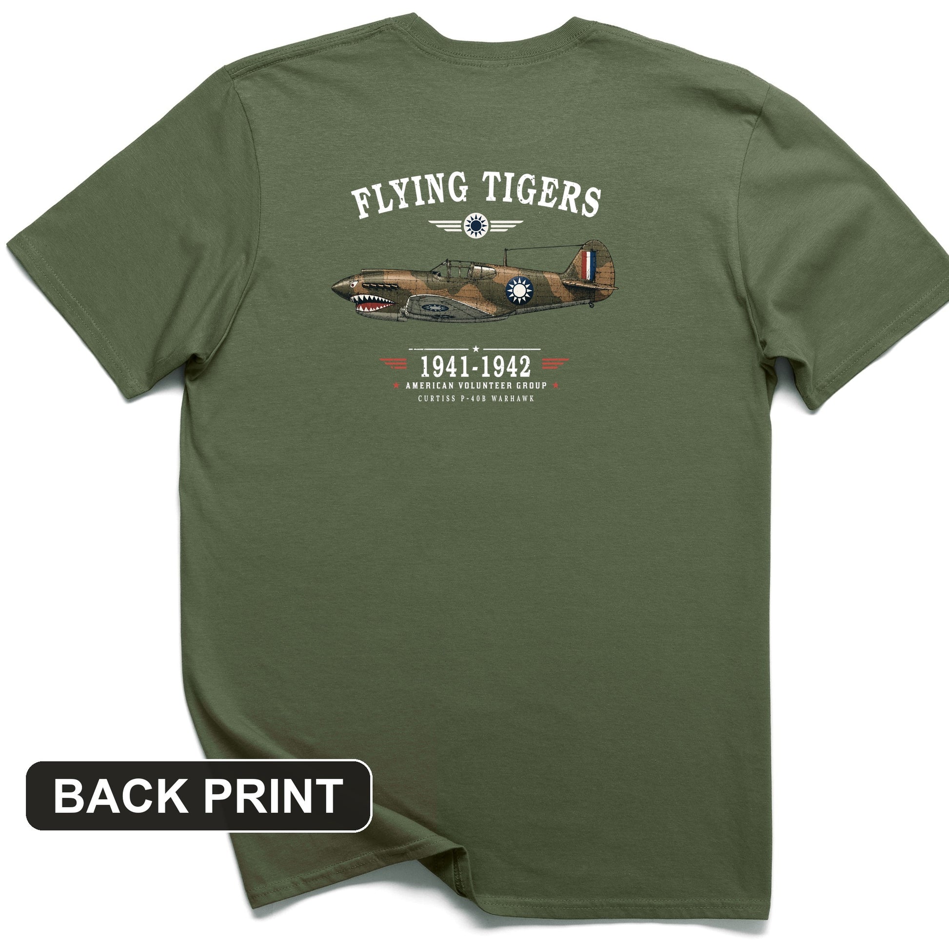 Flying Tigers Back Print T-Shirt