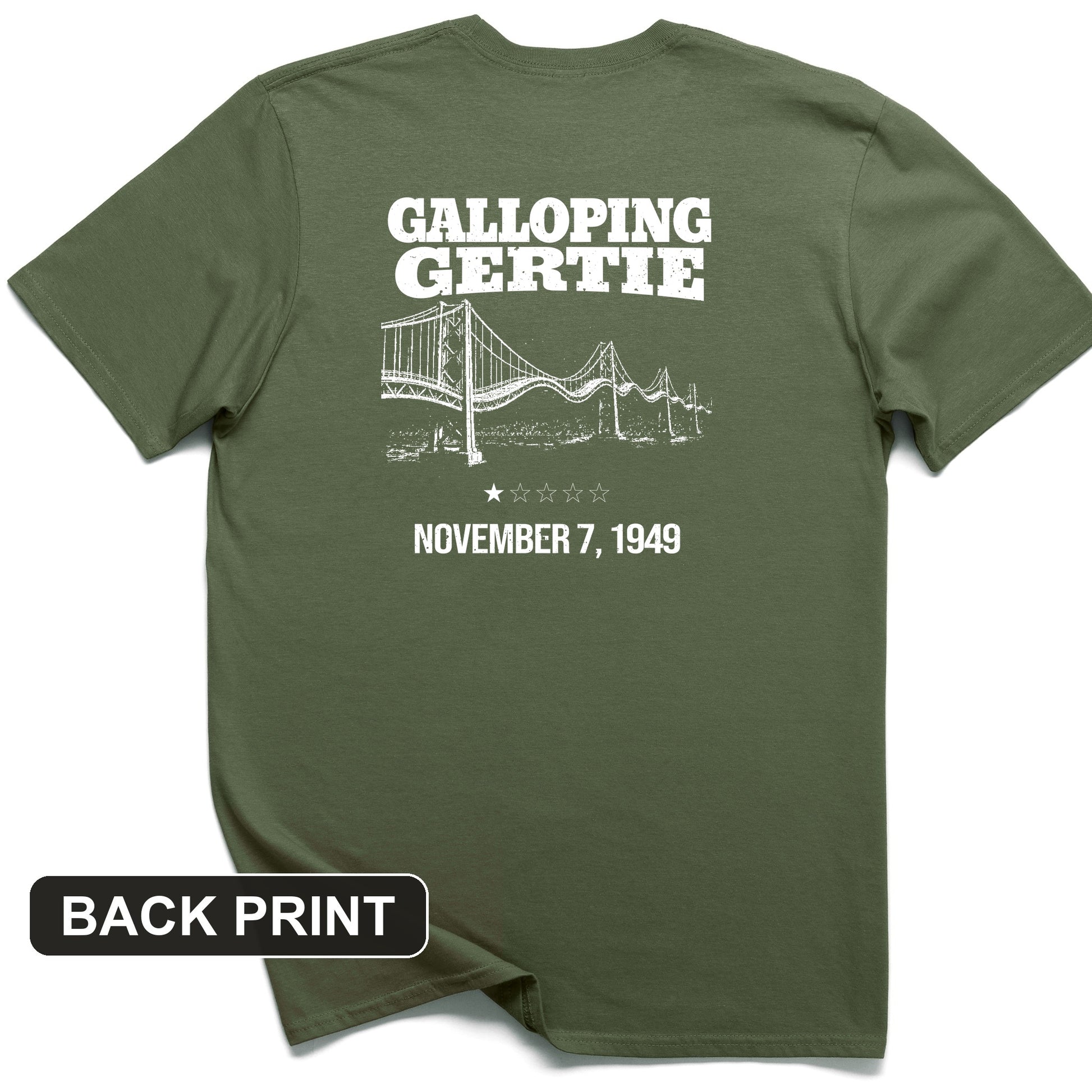 Galloping Gertie Back Print T-Shirt