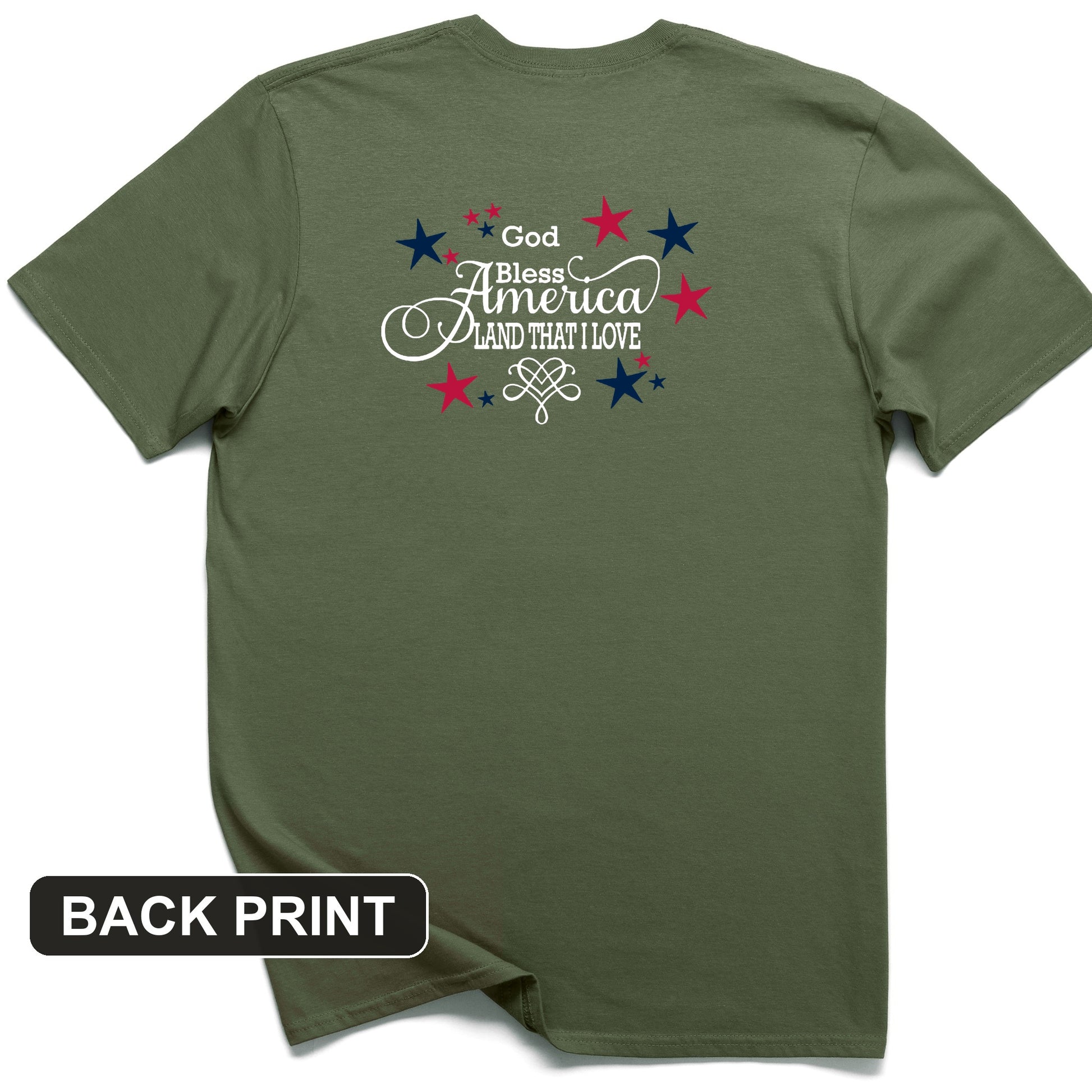 God Bless America Back Print T-Shirt