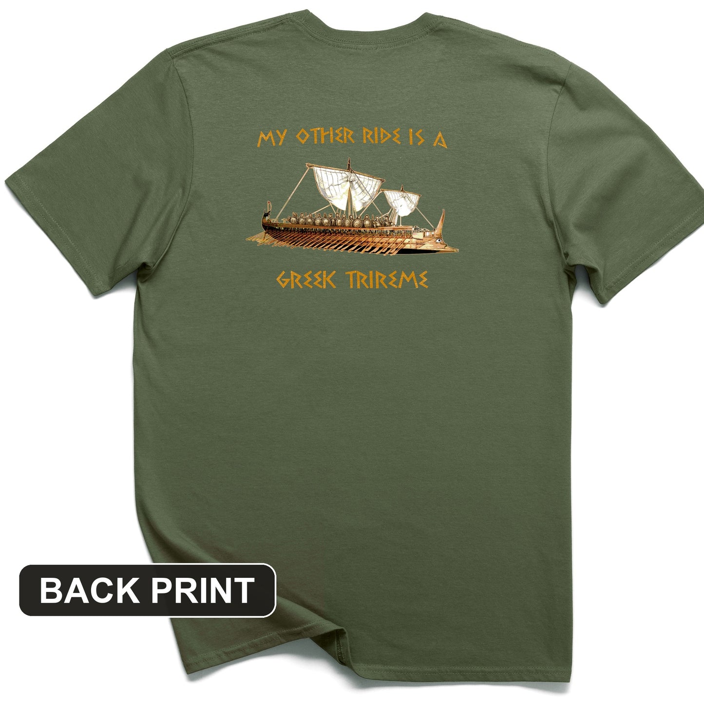 Greek Trireme Back Print T-Shirt