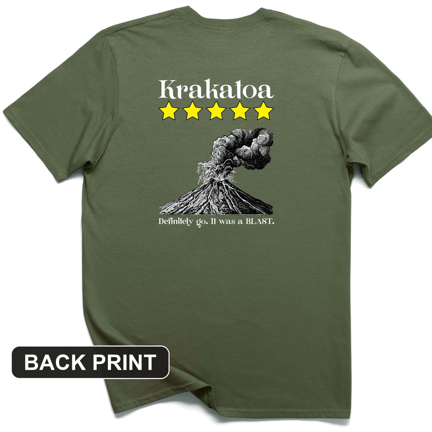 Krakatoa 5 Star Back Print T-Shirt