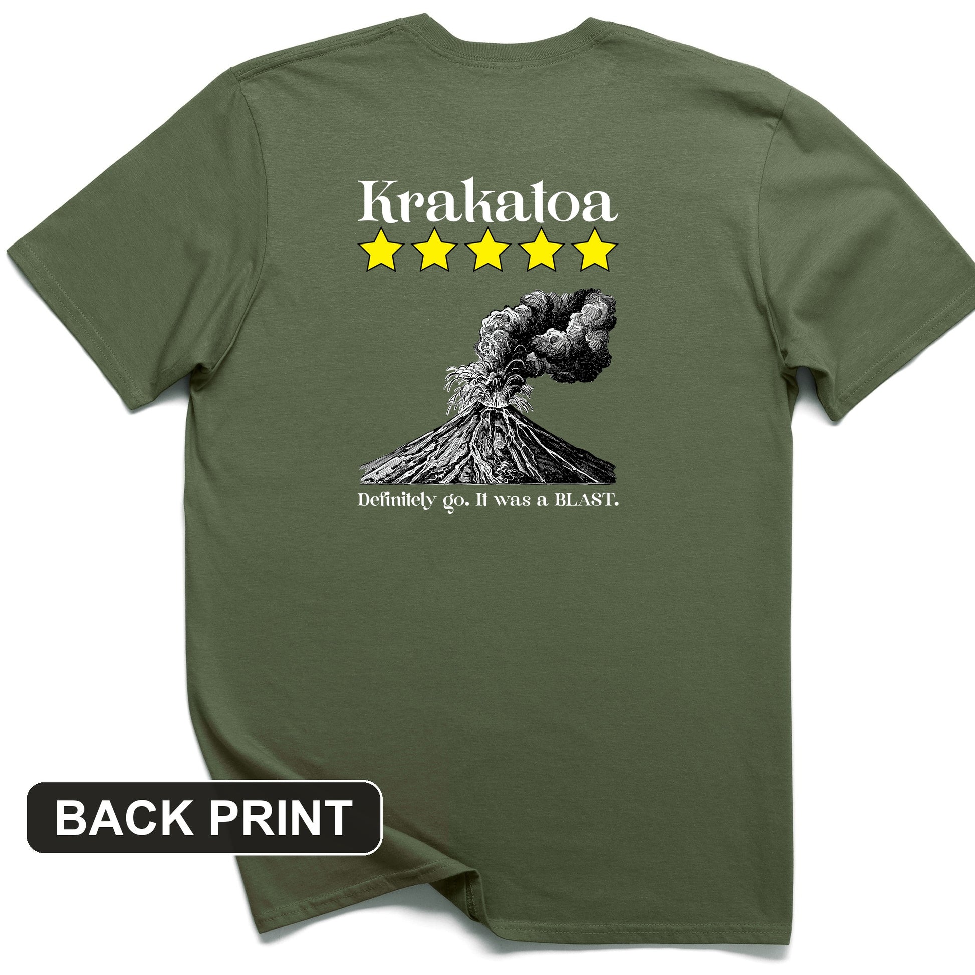 Krakatoa 5 Star Back Print T-Shirt