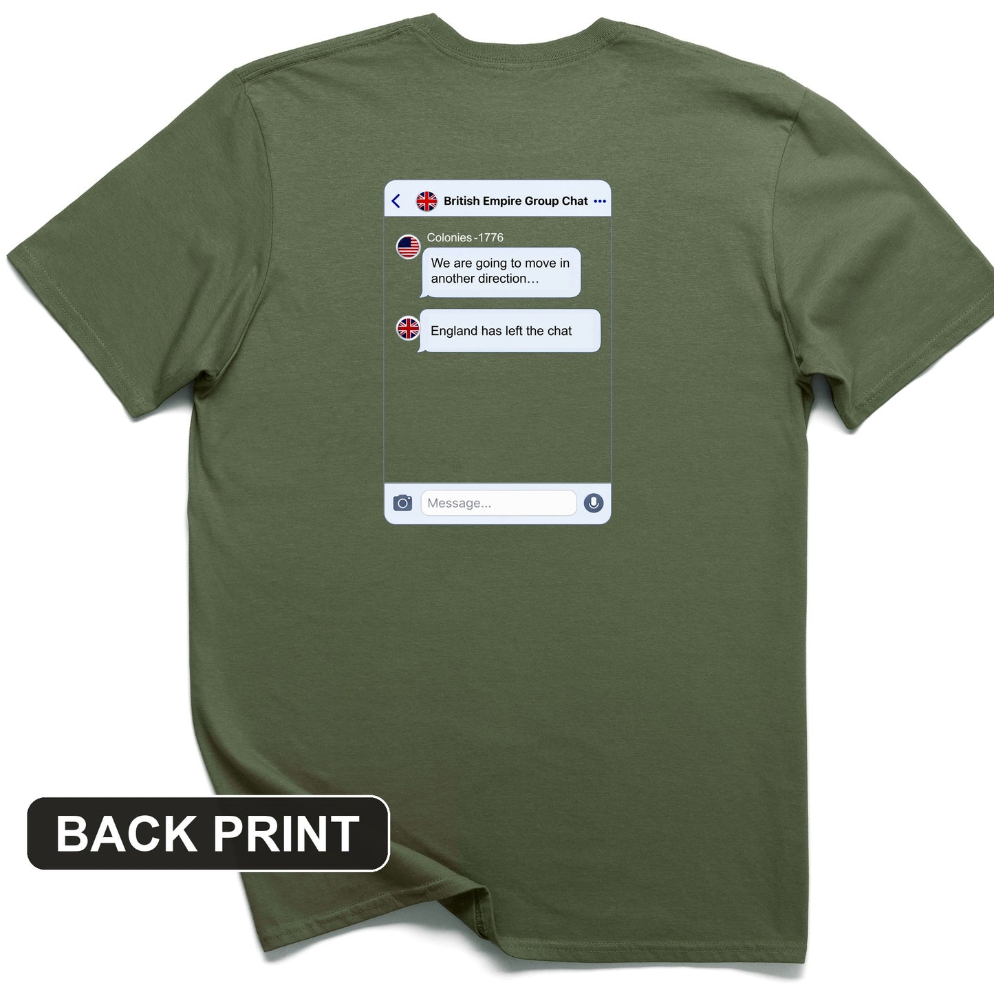 Left the Chat Back Print T-Shirt