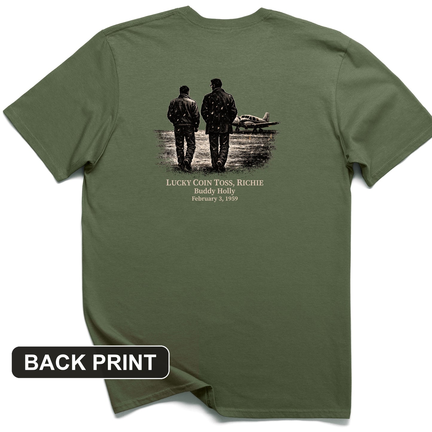 Lucky Coin Toss Back Print T-Shirt