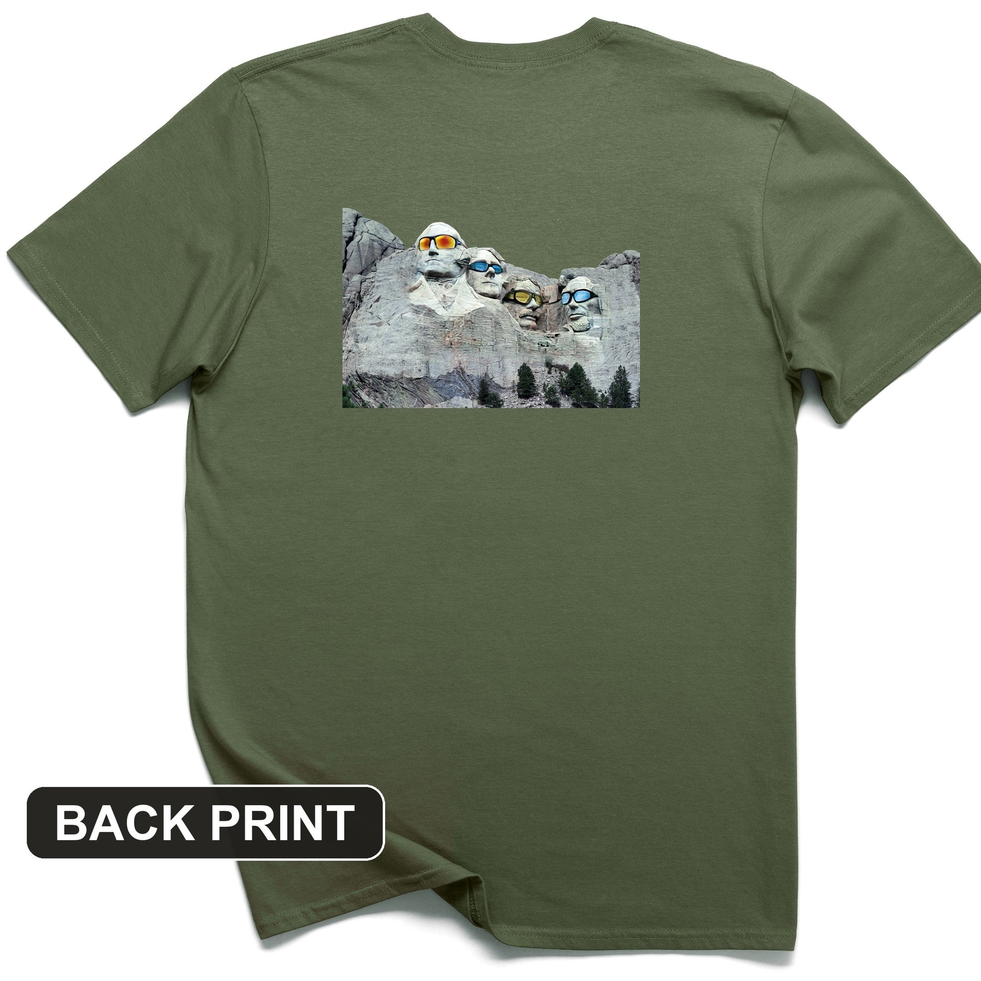 Mount Rushmore Shades Back Print T-Shirt